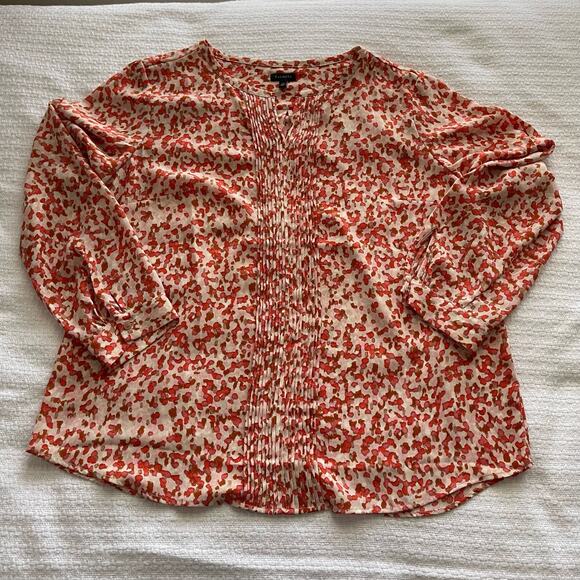 XL Talbots Multicolored Animal Print Long-Sleeve Blouse - Picture 1 of 7